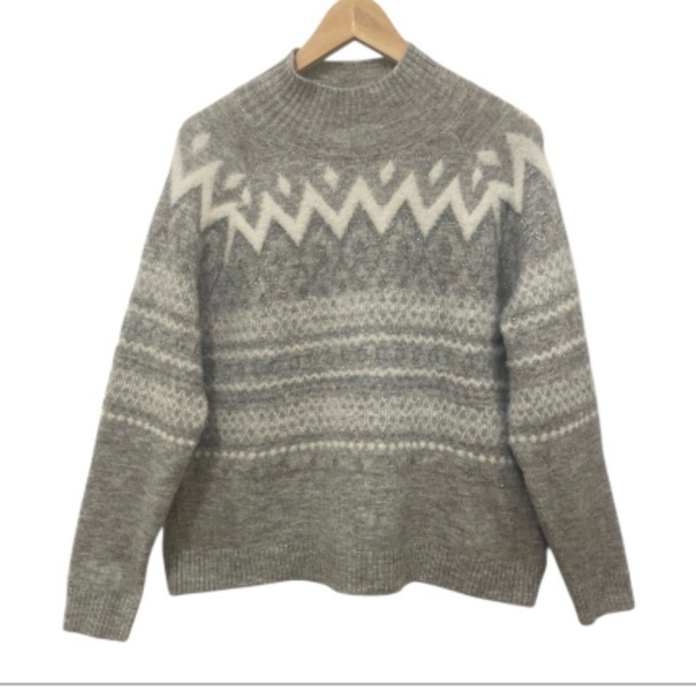 Holiday Time Women's Gray White Silver Long Sleeve
Sweater Size XL (16-18)
